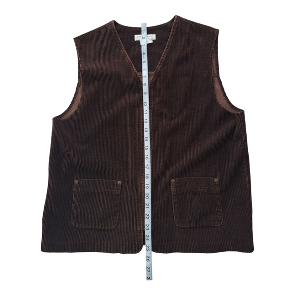 Vintage corduroy brown vest & brown high waist pants & sleeveless jacket - Picture 12 of 12